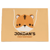 可愛いトラパーソナライズされたガ ラージペーパーバッグ (正面)