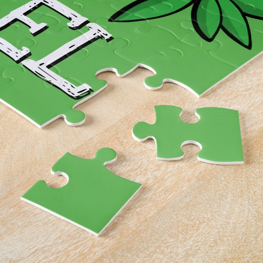 可愛いトレックス恐竜ティラノサウルスレックス漫画の名前 ジグソーパズル (側面)