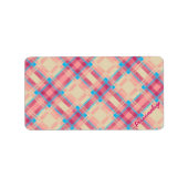 可愛いトレンディーガーリーの格子模様のファブリック効果 ラベル (正面)