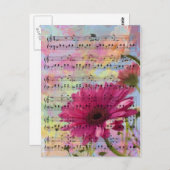 可愛いトレンディーガーリーの水の色ガーベラの花 ポストカード (正面/裏面)