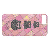 可愛いトレンディーガーリーフクロウパーソナライズされた型 Case-Mate iPhoneケース (裏面(横))