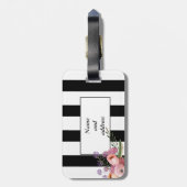 可愛いトレンディーガーリーボホフローラストライプパーソナライズされた ラゲッジタグ (裏面縦)
