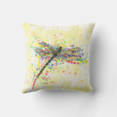 可愛いトレンディーガーリー水彩(ばちゃばちゃ)跳ねるトンボ クッション (裏面)