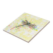 可愛いトレンディーガーリー水彩(ばちゃばちゃ)跳ねるトンボ タイル (側面)