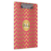 可愛いトレンディーシェブロンフェイクジグザグ金ゴールドグリッター クリップボード (右)