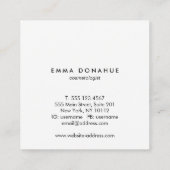 可愛いトレンディーシークインと金ゴールドストライプズブラックスクエア スクエア名刺 (裏面)