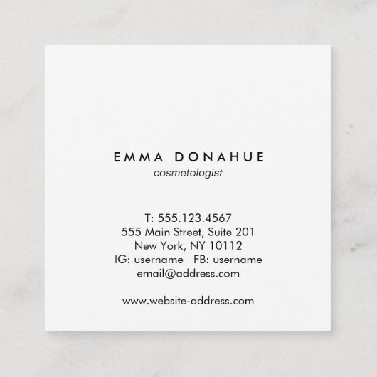 可愛いトレンディーシークインと金ゴールドストライプズブラックスクエア スクエア名刺 (裏面)