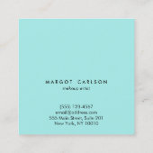 可愛いトレンディーシークインと金ゴールドストライプターコイズ スクエア名刺 (裏面)