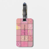 可愛いトレンディーファンシーガーリーフクロウパーソナライズされた ラゲッジタグ (裏面縦)