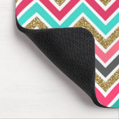 可愛いトレンディーフェイクグリッタージグザグ模様 マウスパッド (コーナー)