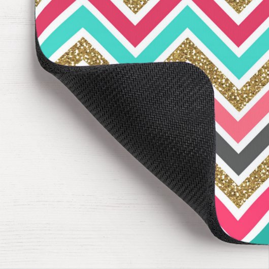 可愛いトレンディーフェイクグリッタージグザグ模様 マウスパッド (コーナー)