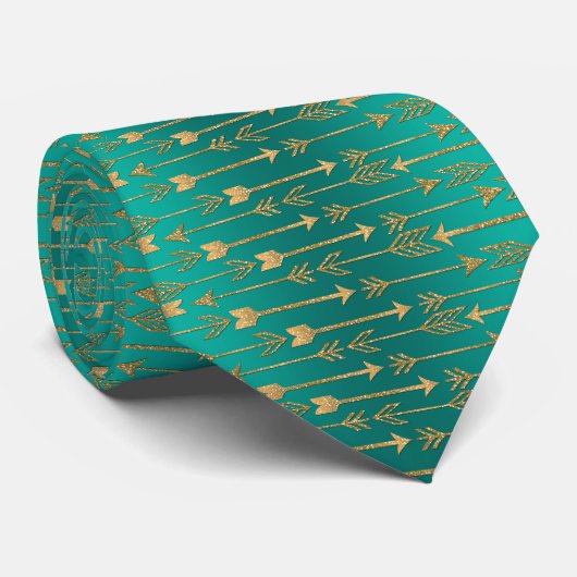 可愛いトレンディーフェイク金ゴールドグリッターの部族矢印 ネクタイ (ロール)