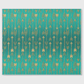 可愛いトレンディーフェイク金ゴールドグリッターの部族矢印 ラッピングペーパー (フラット)