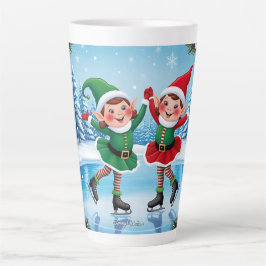 可愛いトレンディーモダンメおもしろいリークリスマス カフェラテマグ