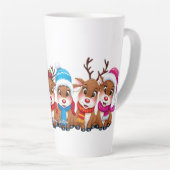 可愛いトレンディーモダンメおもしろいリークリスマス カフェラテマグ (右アングル)