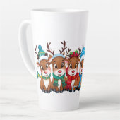 可愛いトレンディーモダンメおもしろいリークリスマス カフェラテマグ (左アングル)