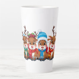 可愛いトレンディーモダンメおもしろいリークリスマス カフェラテマグ