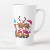 可愛いトレンディーモダンメおもしろいリークリスマス カフェラテマグ (右)