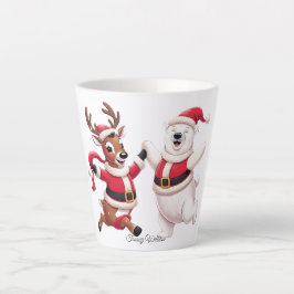可愛いトレンディーモダンメおもしろいリークリスマス カフェラテマグ
