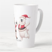 可愛いトレンディーモダンメおもしろいリークリスマス カフェラテマグ (右アングル)