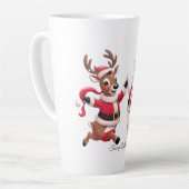 可愛いトレンディーモダンメおもしろいリークリスマス カフェラテマグ (左アングル)