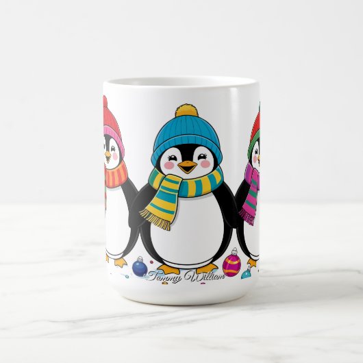 可愛いトレンディーモダンメおもしろいリークリスマス コーヒーマグカップ (中央)