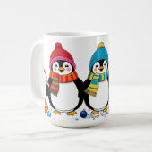 可愛いトレンディーモダンメおもしろいリークリスマス コーヒーマグカップ (正面左)