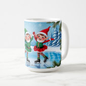 可愛いトレンディーモダンメおもしろいリークリスマス コーヒーマグカップ (正面右)