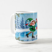 可愛いトレンディーモダンメおもしろいリークリスマス コーヒーマグカップ (正面左)