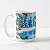 可愛いトレンディーモダンメおもしろいリークリスマス コーヒーマグカップ (左)