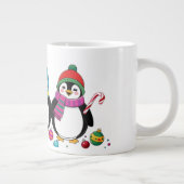 可愛いトレンディーモダンメおもしろいリークリスマス ジャンボコーヒーマグカップ (右)