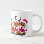 可愛いトレンディーモダンメおもしろいリークリスマス ジャンボコーヒーマグカップ (右)