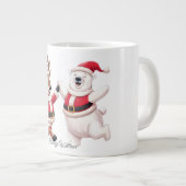 可愛いトレンディーモダンメおもしろいリークリスマス ジャンボコーヒーマグカップ (正面右)