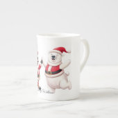 可愛いトレンディーモダンメおもしろいリークリスマス ボーンチャイナマグカップ (正面右)
