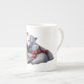 可愛いトレンディーモダンメおもしろいリークリスマス ボーンチャイナマグカップ (正面右)