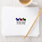 可愛いトレンディー格子模様クリスマススコットランド犬ラベル ラベル (インサイチュ)