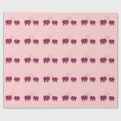 可愛いトレンディー象の恋パーソナライズされた姿 ラッピングペーパー (フラット)