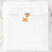 可愛いトロッティング漫画ヤギのステッカー ラウンドシール (バッグ)