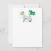 可愛いトロピカルパームツリー&カーウォーターカラーサンキュー サンキューカード (正面)