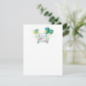 可愛いトロピカルパームツリー&カーウォーターカラー サンキューカード (スタンド正面)