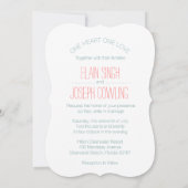 可愛いトンのラブエレファントハート結婚式の招待 招待状 (裏面)