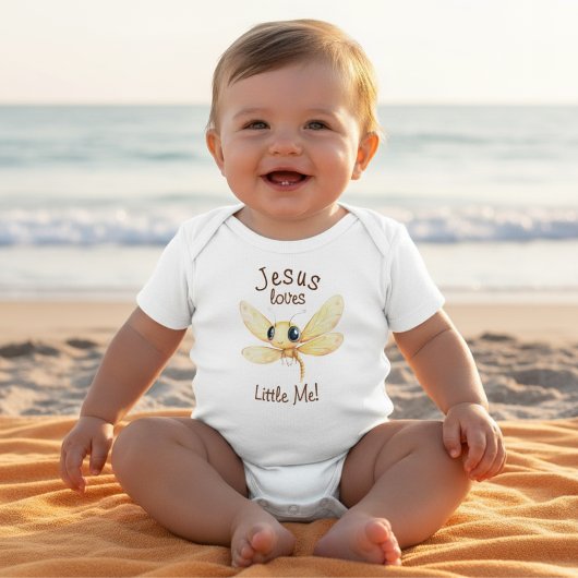 可愛いトンボ少年の女の子を愛するイエス ベビーボディスーツ