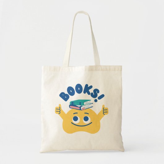 可愛いトートバッグの文字 "Books" トートバッグ (正面)