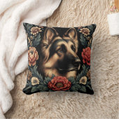 可愛いドイツ羊飼い犬ピローウィリアム・モリス クッション (ブランケット)