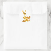 可愛いドキドキ漫画カンガルーシール ラウンドシール (バッグ)