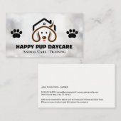 可愛いドギーとホームロゴ | ポーズ 名刺 (正面/裏面)