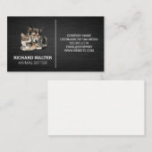 可愛いドギーと子猫 | 動物飼養業 名刺 (正面/裏面)