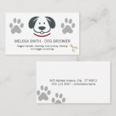 可愛いドギーのロゴのポープリント | はさみ 名刺 (正面/裏面)