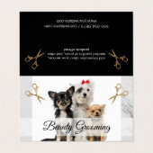 可愛いドギー グルーミングはさみ 名刺 (外部フラット)