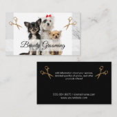 可愛いドギー グルーミングはさみ 名刺 (正面/裏面)